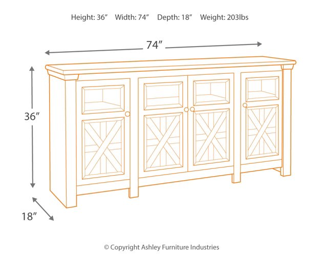 Bolanburg 74" TV Stand - Yulissa Home Furnishings (NJ)