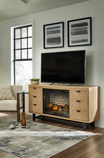 Freslowe TV Stand with Electric Fireplace - Yulissa Home Furnishings (NJ)