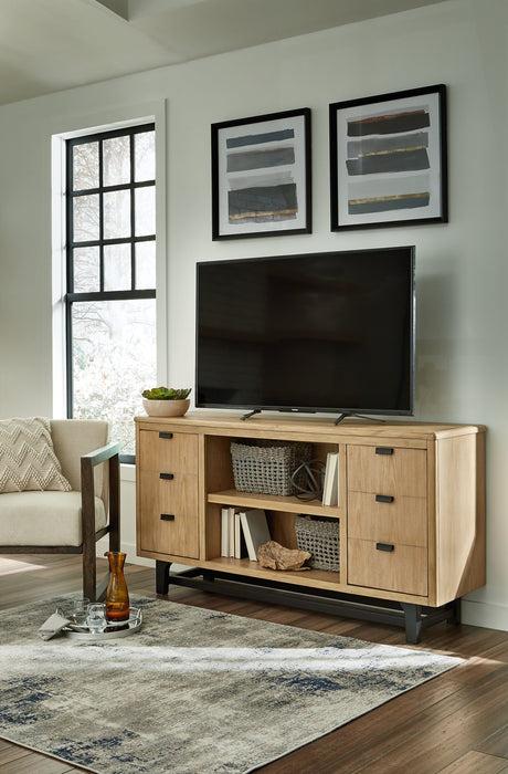 Freslowe TV Stand with Electric Fireplace - Yulissa Home Furnishings (NJ)