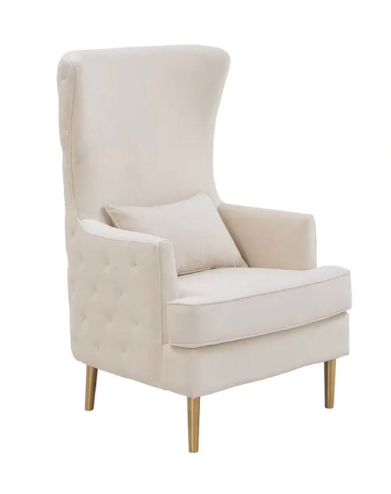 Cream Tufting Back Chair