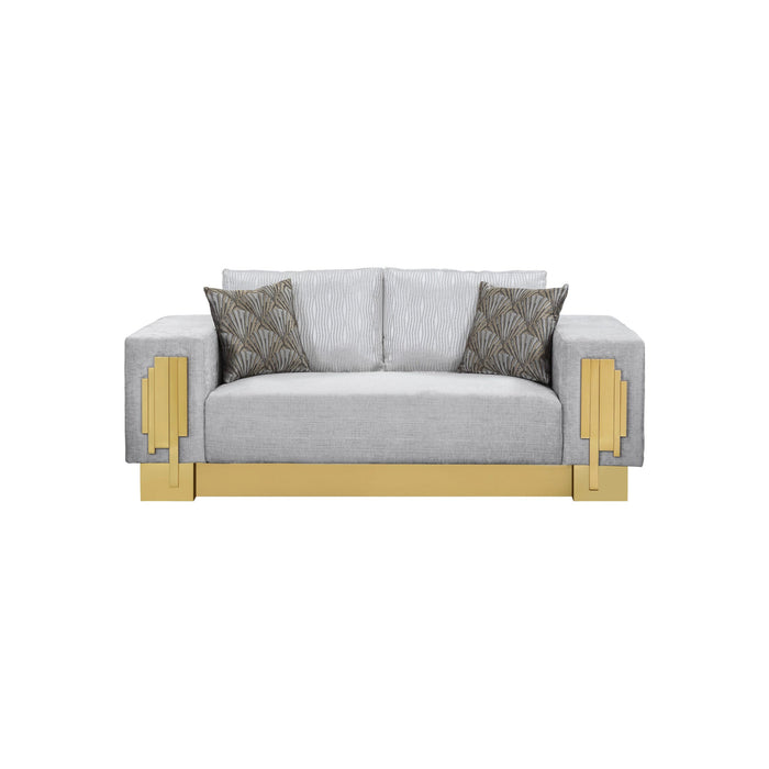 Meg Silver with Gold Loveseat SKU: LO00012