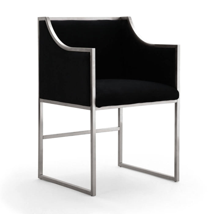 ATARA VELVET SILVER DINING CHAIR